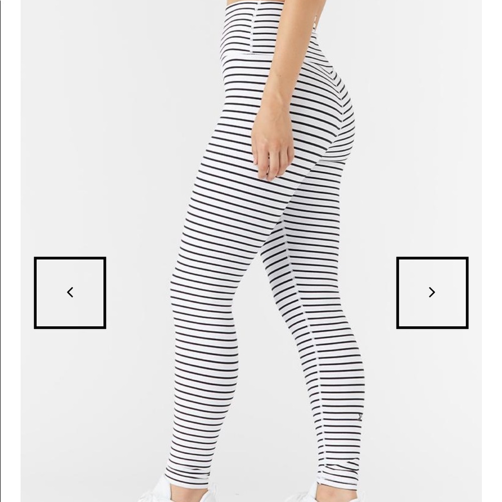 Glyder HIGH POWER LEGGING: WHITE /BLACK STRIPE NWT